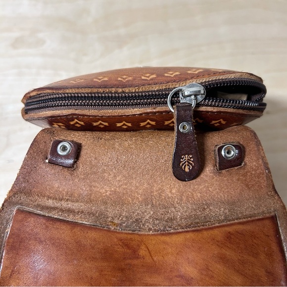 Vintage Owl Tooled Cowhide Leather Mini Crossbody Bag, Owl Pouch, Handmade EUC - Picture 7 of 9